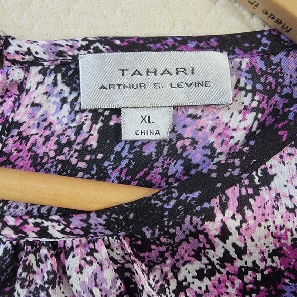 Tahari Sleeveless Blouse Purple Lavender Top Casual Career Pleated - Picture 4 of 13